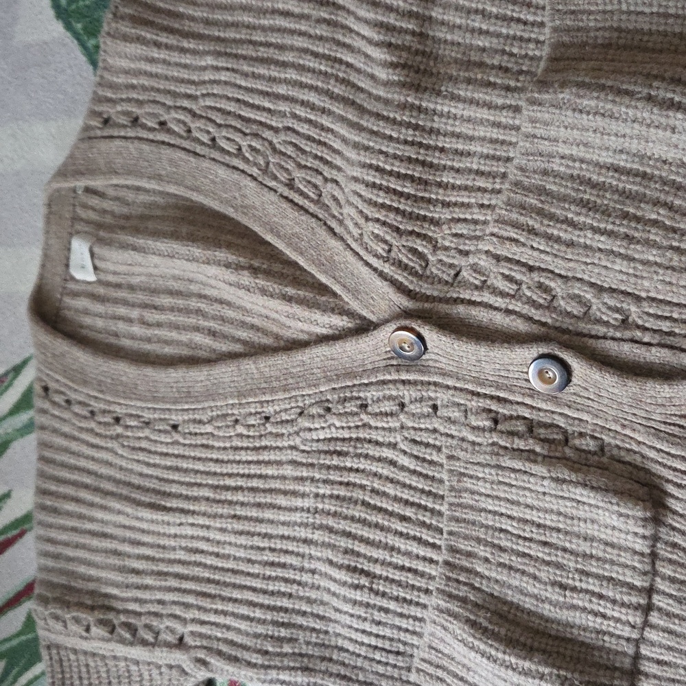 Doen Adelia Beige Alpaca Wool Cardigan Sweater Size Small - Picture 2 of 8